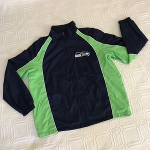 NFL Women's Seattle Seahawks Navy/Neon Green Full-Zip Track Jacket